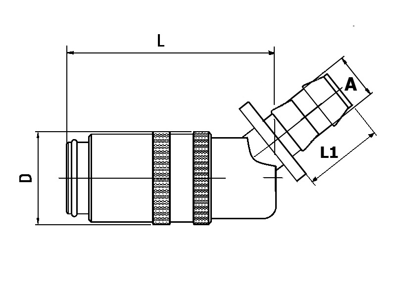 Coupling 45° Tail (PushLock)